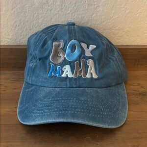 Blue 'Boy Mama' Embroidered Cap